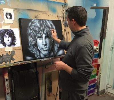 Macolm Working with an Airbrush
