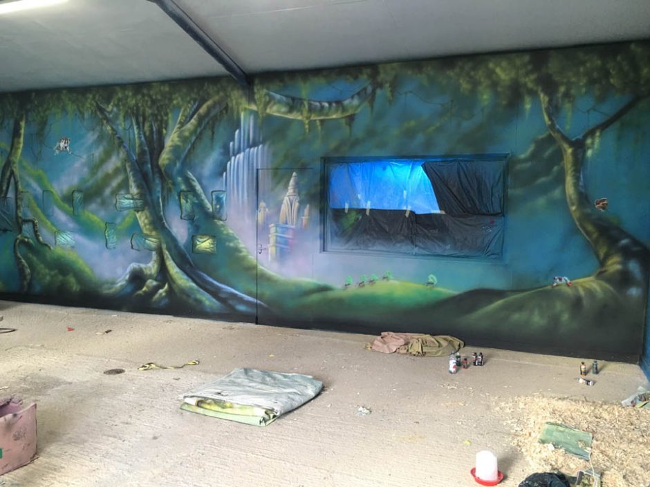 Forest Mural in Preparation
