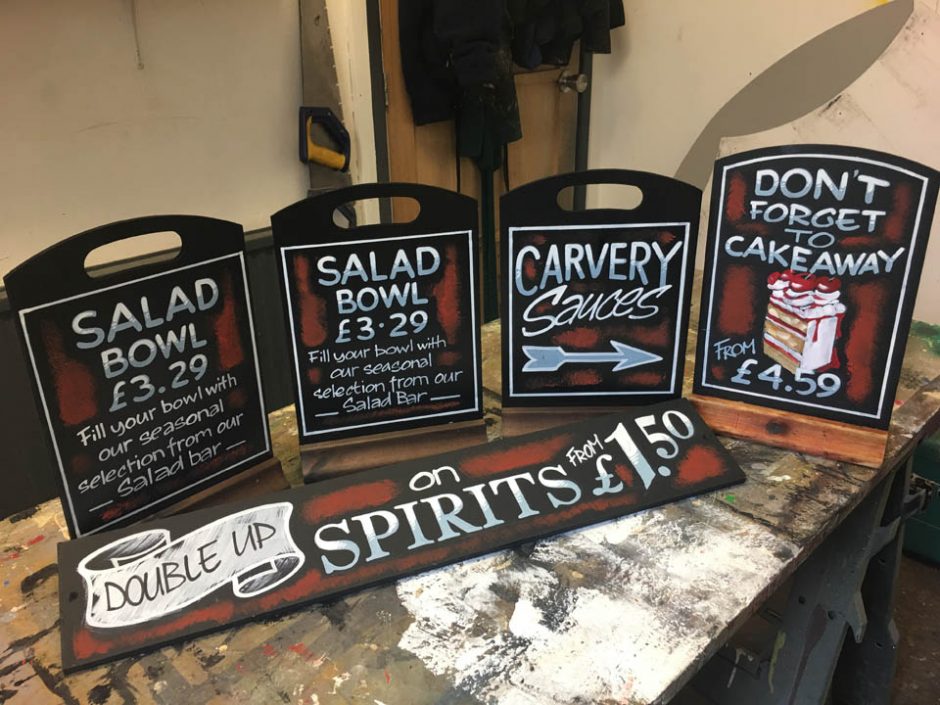 Salad, Carvery and Cake Chalkboards