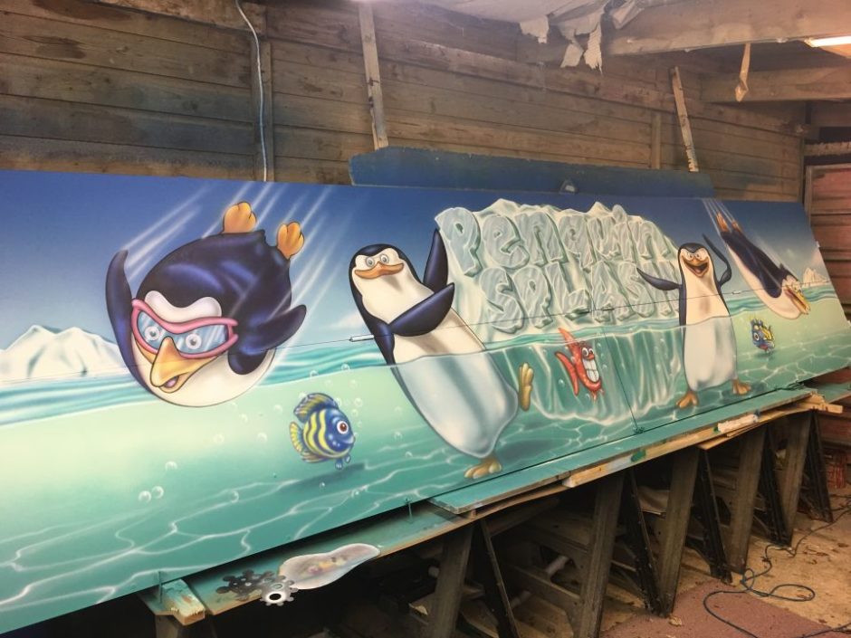 Penguin Splash with Fish